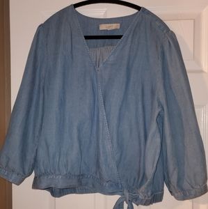 Long sleeve chambray shirt